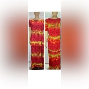 S&L FASHIONS MULTICOLORED MAXI DRESS SIZE 8